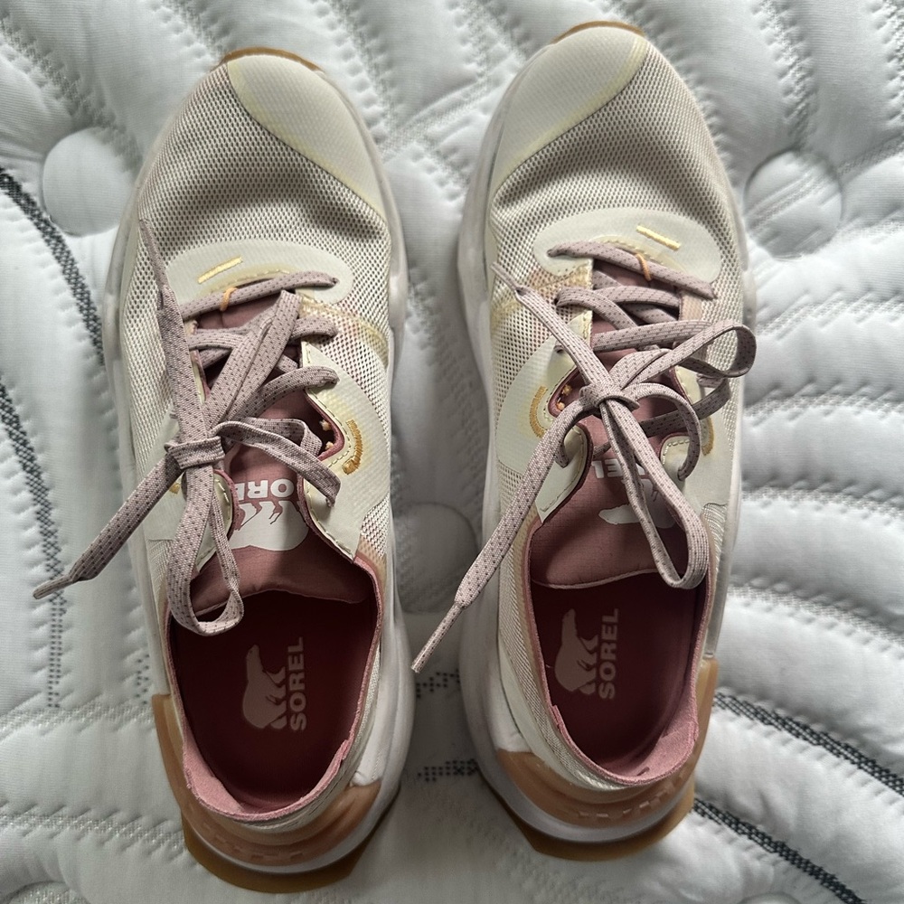 Sorel Women's Cream and Pink Sneakers